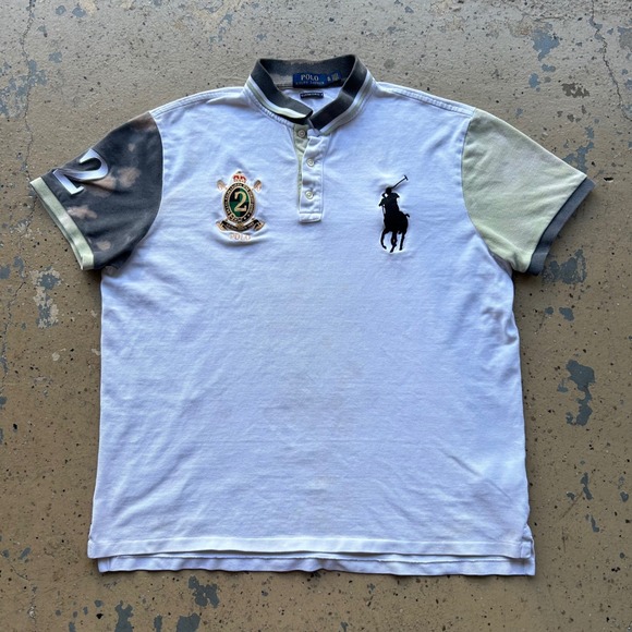 Polo Ralph Lauren Other - Polo Ralph Lauren Big Pony Colorblock Crest Polo Shirt Mens XL White Custom Slim